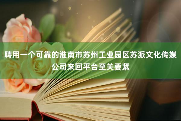 聘用一个可靠的淮南市苏州工业园区苏派文化传媒公司来回平台至关要紧